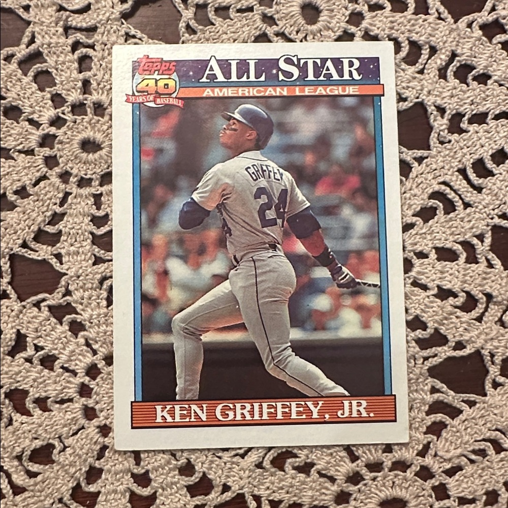 Topps All-Star Ken Griffey Jr. Card with Blue and Red Accents